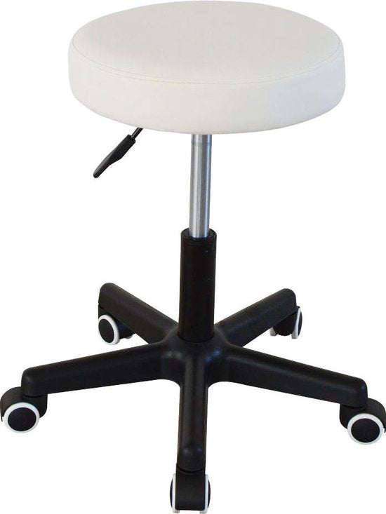 8717472113252 - Bürohocker - Bürohocker - Arbeitshocker - Tabouret - höhenverstellbar 42 bis 56 cm - weiß