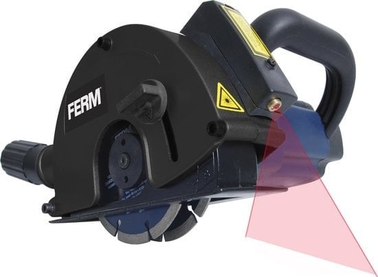 8717479001095 - FERM Wall Router - WSM1009 - 1700W - Ã˜125mm - 4000 RPM - Laser - Inkl 2 Diamantscheiben & Aufbewahrungskoffer