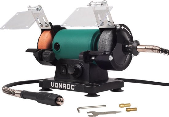 8717479079032 - Tischschleifer   Multitool - 150W - 75MM - mit biegsamer Welle - Inkl 1x Schleifstein & Polierscheibe