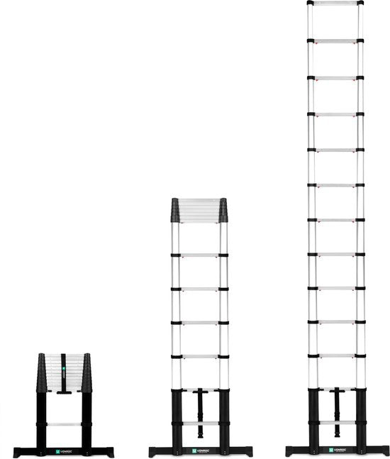 8717479083275 - PRO Teleskopleiter - 38m - mit Soft-Close & Quertraverse - Sicher & stabil