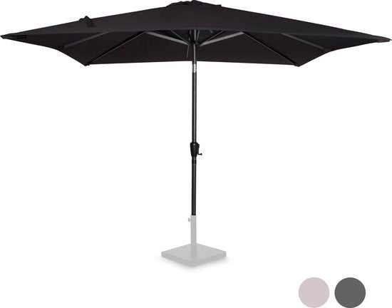 8717479091881 - Premium Stick Sonnenschirm Rosolina 280x280cm - Inkl Schutzhülle - Quadratischer Sonnenschirm - Neigbar - UV-beständiges Tuch - Schwarz