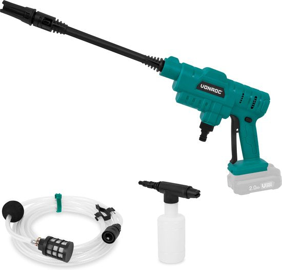 8717479095681 - Accu Druckreiniger 20V - 24bar - 198 l h - Inkl 5m Saugschlauch Reinigungsmittelflasche und verstellbarer Düse - Ohne Akku & Ladegerät