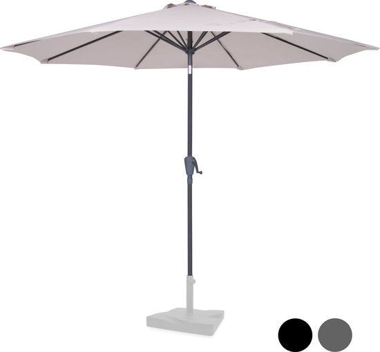 8717479096244 - Premium Stick Sonnenschirm Recanati Ø300cm - Inkl Schutzhülle - Runder Sonnenschirm - Neigbar - UV-beständiges Tuch - Beige