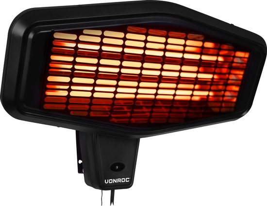 8717479097340 - Atmosphärischer Terrassenstrahler - Amiata 2200W - Leistungsstarke Infrarotlampe - 3 Heizstufen - Zur Wandmontage