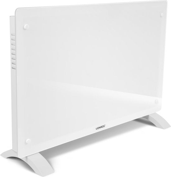 8717479099337 - Luxury electric heater - Konvektorheizung mit Glasscheibe - 1000W 2000W - Beheizt Räume bis zu 24m2 - Gesteuert sowohl mit App (über Wifi) als auch manuell - Einstellbarer Thermostat und Timer - Weiß