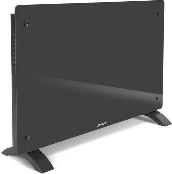 8717479099344 - Luxury electric heater - Konvektorheizung mit Glasscheibe - 1000W 2000W - Beheizt Räume bis zu 24m2 - Gesteuert sowohl mit App (über Wifi) als auch manuell - Einstellbarer Thermostat und Timer - Grau