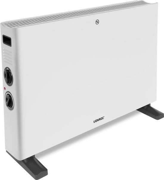 8717479099429 - Elektroheizung - Konvektorheizung mit eingebautem Heizkörperlüfter - 2 Stufen 1250W 2000W - Einstellbarer Thermostat - Beheizt Räume bis zu 24m2 - Modernes Design - Weiß