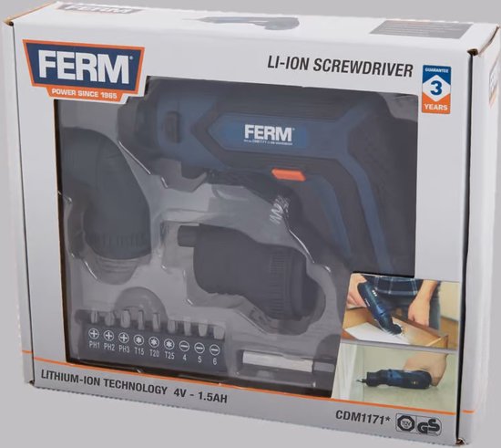 8717479099658 - FERM Akkuschrauber 4 Volt