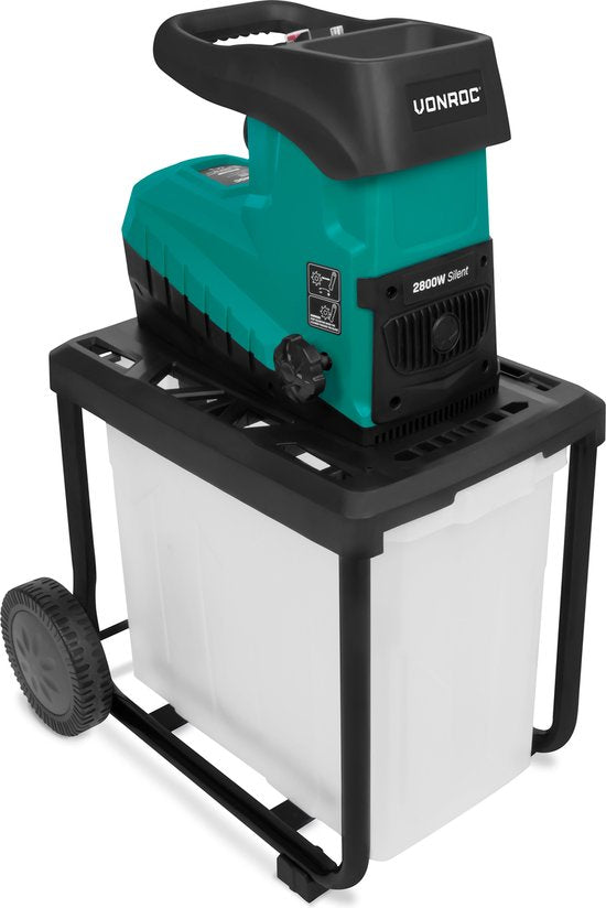 8717479100637 - Silent Shredder Shredder 2800W - Für Äste bis zu Ø45mm - Inkl 60L Auffangbehälter & Schiebestock