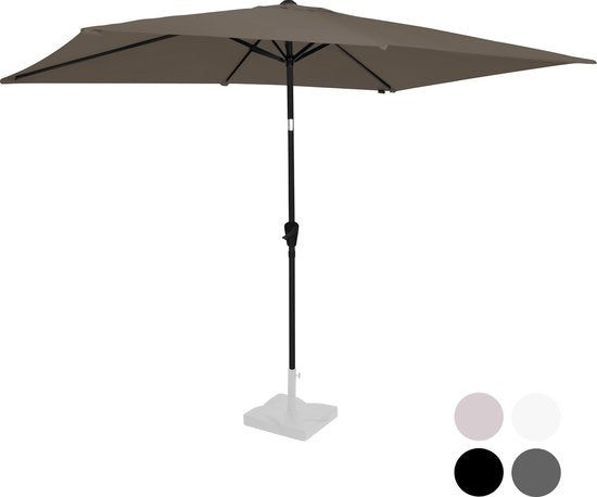 8717479104017 - Premium Sonnenschirm Rapallo 200x300cm - Langlebiger Sonnenschirm - Neigbar - UV-beständiges Tuch - Taupe - Inkl Schutzhülle