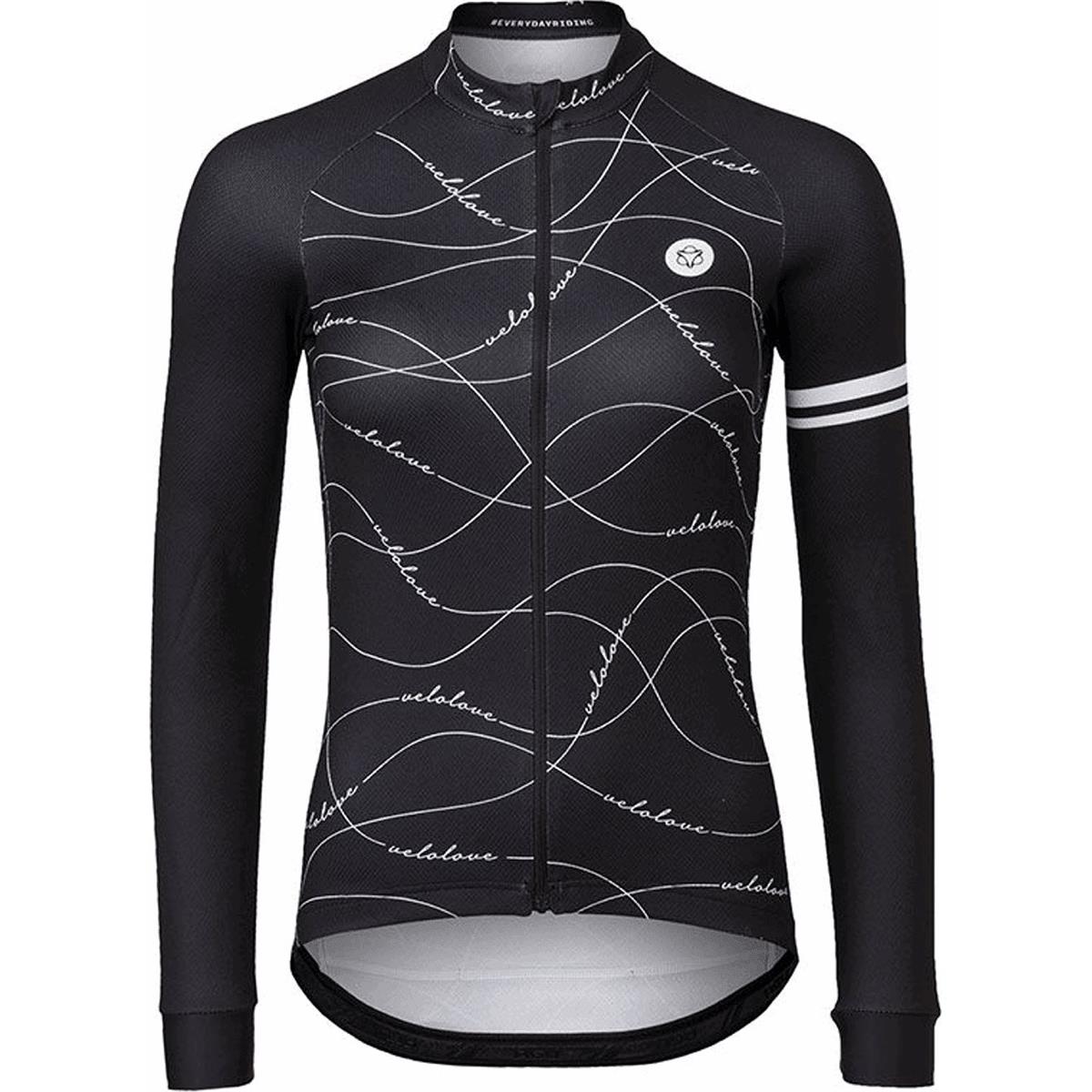 8717565730373 - Sportshirt Damen Velo Wave Schwarz L - Langarm und Atmungsaktiv