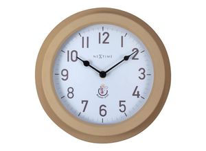 8717713028802 - Wanduhr Poppy Metall sand ø 22 cm für Innen und Außen Gartenuhr - Nextime