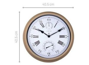 8717713028925 - Wanduhr Hyacinth Metall sand ø 405 cm Innen Außen Hygro- Thermometer - Nextime