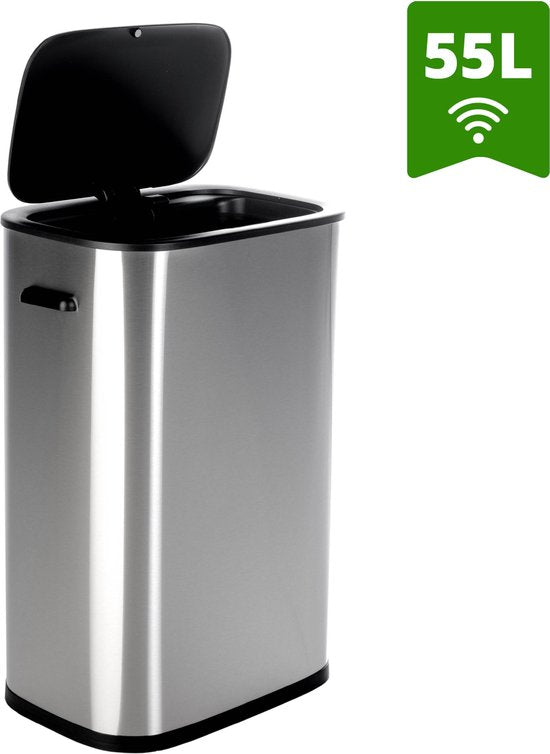 8717774696545 - QLT Mülleimer mit Sensor - Abfallmanagement - Öffnet mit Bewegung - Abfalleimer - 55 Liter - 42 x 285 x 625 cm (LxBxH)