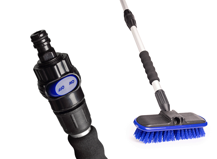 8717774696866 - Waschbürsten-Set - Teleskop - Kunststoff - 163cm - Blau & Weiß