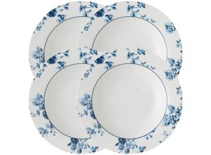 8717823821577 - Suppenteller LAURA ASHLEY BLUEPRINT COLLECTABLES China Rose Speiseteller Gr 22 cm blau (blau weiß) Speiseteller Porzellan tief 22 cm