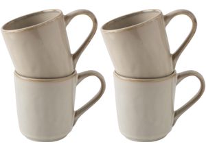 8717823836366 - Becher DUTCH ROSE AMSTERDAM Dutch Rose Amsterdam Organic Trinkgefäße Gr Ø 9 cm x 102 cm 390 ml 4 tlg beige (creme) handgefertigt 4-teilig