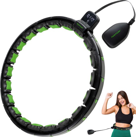 8717842035559 - Smart Adjustable Hula Hoop - Massage Hula Hoop mit Gewicht - Fitness Hula Hoop 15 kg - Taillenumfang einstellbar von 44 bis 106 cm - Inkl