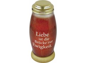 8717847125491 - Effektlicht rot Höhe 23 cm ø 96 cm Motiv Text Grablicht Grablaterne - Bolsius