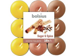 8717847139702 - Bolsius - Duftteelichter Zucker + Zimt ø 38 cm 18er Pack Teelichter