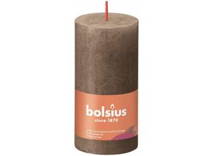 8717847142818 - Bolsius - Rustik Stumpenkerze wildleder braun Höhe 10 cm ø 5 cm Stumpen- und Kugelkerzen