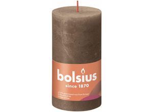 8717847142955 - Bolsius - Rustik Stumpenkerze wildleder braun Höhe 13 cm ø 68 cm Stumpen- und Kugelkerzen