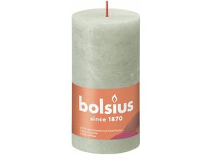 8717847142986 - Bolsius - Rustik Stumpenkerze nebliges grün Höhe 13 cm ø 68 cm Stumpen- und Kugelkerzen