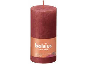 8717847146441 - Bolsius - Rustik Stumpenkerze zartes rot Höhe 10 cm ø 5 cm Stumpen- und Kugelkerzen