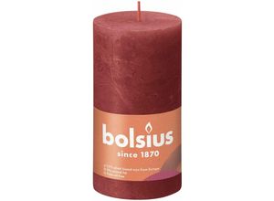 8717847146649 - Bolsius - Rustik Stumpenkerze zartes rot Höhe 13 cm ø 68 cm Stumpen- und Kugelkerzen