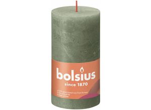 8717847146656 - Bolsius - Rustik Stumpenkerze olivengrün Höhe 13 cm ø 68 cm Stumpen- und Kugelkerzen