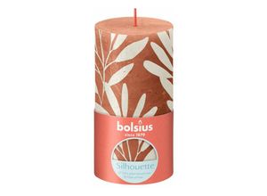 8717847149923 - Bolsius - Rustik Stumpenkerze Silhouette Rostiges Rosa + Salbei 13 cm