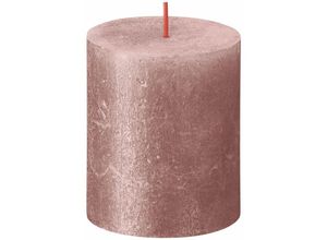 8717847150790 - Bolsius - Stumpenkerze Rustik Shimmer Rosa 8 cm Stumpen- und Kugelkerzen