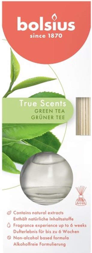 8717847151612 - 6 Stück Duftstäbchen Grüner Tee - Grüner Tee Duft Diffusoren 45 ml True Scents