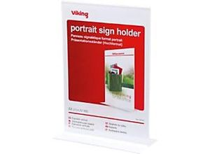 8717868010981 - Portrait Schildhalter T-Schild A4 Transparentes Kunststoff 211 x 93 x 297mm