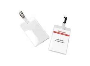 8717868011353 - Standard Namensschild mit Clip Hochformat 60 x 90mm 50 Stück