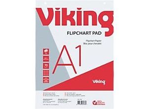 8717868034680 - wandmontierbares kariertes Flipchart-Papier Perforiert A1 70gsm 40 Blatt