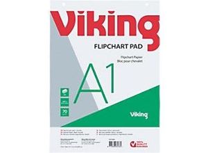 8717868034765 - wandmontierbares Blanko Flipchart-Papier Perforiert A1 70gsm 5 Stück à 20 Blatt