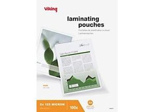 8717868050239 - Viking Laminierfolien DIN A4 Matt 125 Mikron (2 x 125) Transparent 100 Stück