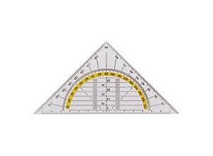 8717868051236 - Geodreieck Kunststoff Gelb Transparent 16 cm