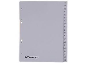 8717868110988 - Office Depot Register DIN A5 Grau 20-teilig Perforiert Kunststoff A - Z