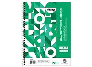 8717868176045 - Notebook DIN A4+ Kariert Spiralbindung Papier Weiß Nicht perforiert Recycled 200 Seiten