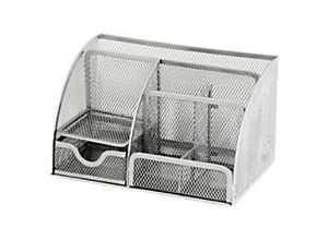 8717868192052 - Schreibtisch-Organizer Metallnetz Silber 222 x 14 x 125 cm