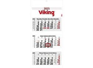 8717868203277 - Kalender Maxi Light Spezial 2024 3 Monate  1 Seite Karton Papier Weiß Deutsch Englisch Französisch Spanisch 33 x 70 cm