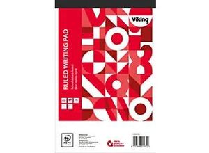 8717868219322 - Notizblock DIN A5+ Liniert Geheftet Oben gebunden Papier Softcover Rot Perforiert 200 Seiten 5 Stück