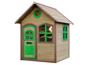 8717973930617 - - Spielhaus Julia aus fsc Holz | Outdoor Kinderspielhaus für den Garten in Braun & Grün | Gartenhaus für Kinder mit Fenstern - Braun