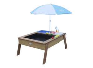 8717973930884 - Linda Sand & Wassertisch aus Holz mit Spielküchenspüle Matschtisch   Spielküche   Wasserspieltisch   Sandtisch für Kinder in Braun mit Sonnenschirm