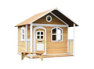 8717973933205 - - Spielhaus Milan aus fsc Holz | Outdoor Kinderspielhaus mit Veranda für den Garten in Braun & Weiß | Gartenhaus für Kinder mit Fenstern - Braun