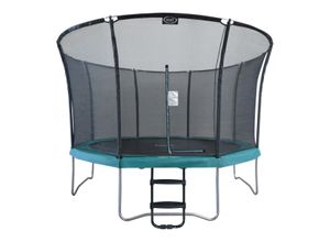 8717973934752 - Denver Trampolin rund mit Leiter & Netz ø 366 cm in Grün Onground Trampolin auf Füßen für Kinder mit Umrandung Für den Garten   Outdoor - Grün - AXI