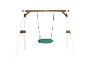 8717973938408 - Nestschaukel Summer mit Gestell für Kinder Outdoor Nest Schaukel 100 cm für den Garten Schaukelgestell in Weiß & Braun   Nestschaukel in Grün