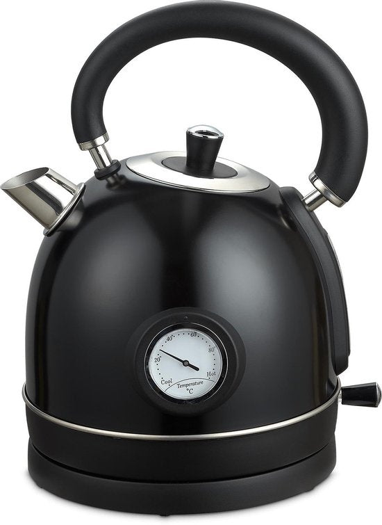 8718001903764 - Wasserkocher Retro - 2200 Watt - 18 Liter - Edelstahl - BPA-frei - Elektrisch - Schwarz - EK3TB